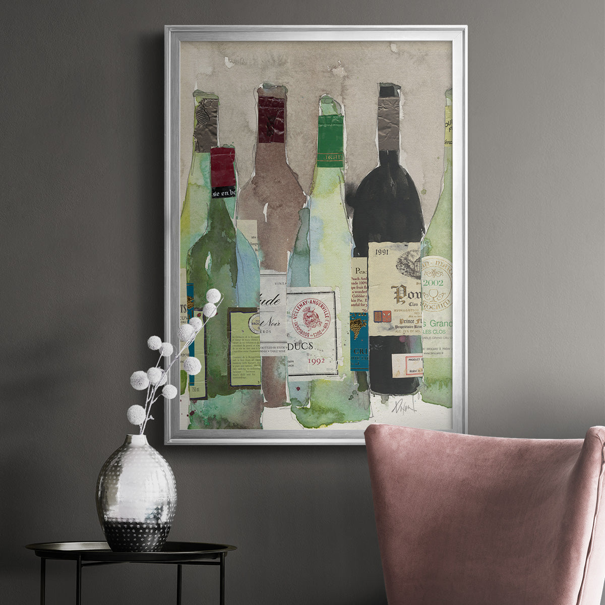 Red or White II - Modern Framed Canvas Print