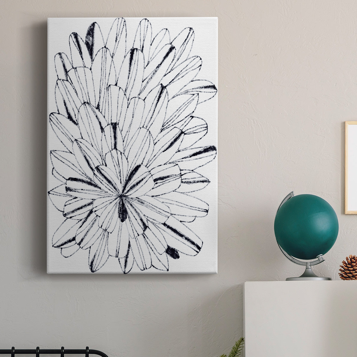 Monochrome Kaleidoscope I Premium Gallery Wrapped Canvas - Ready to Hang