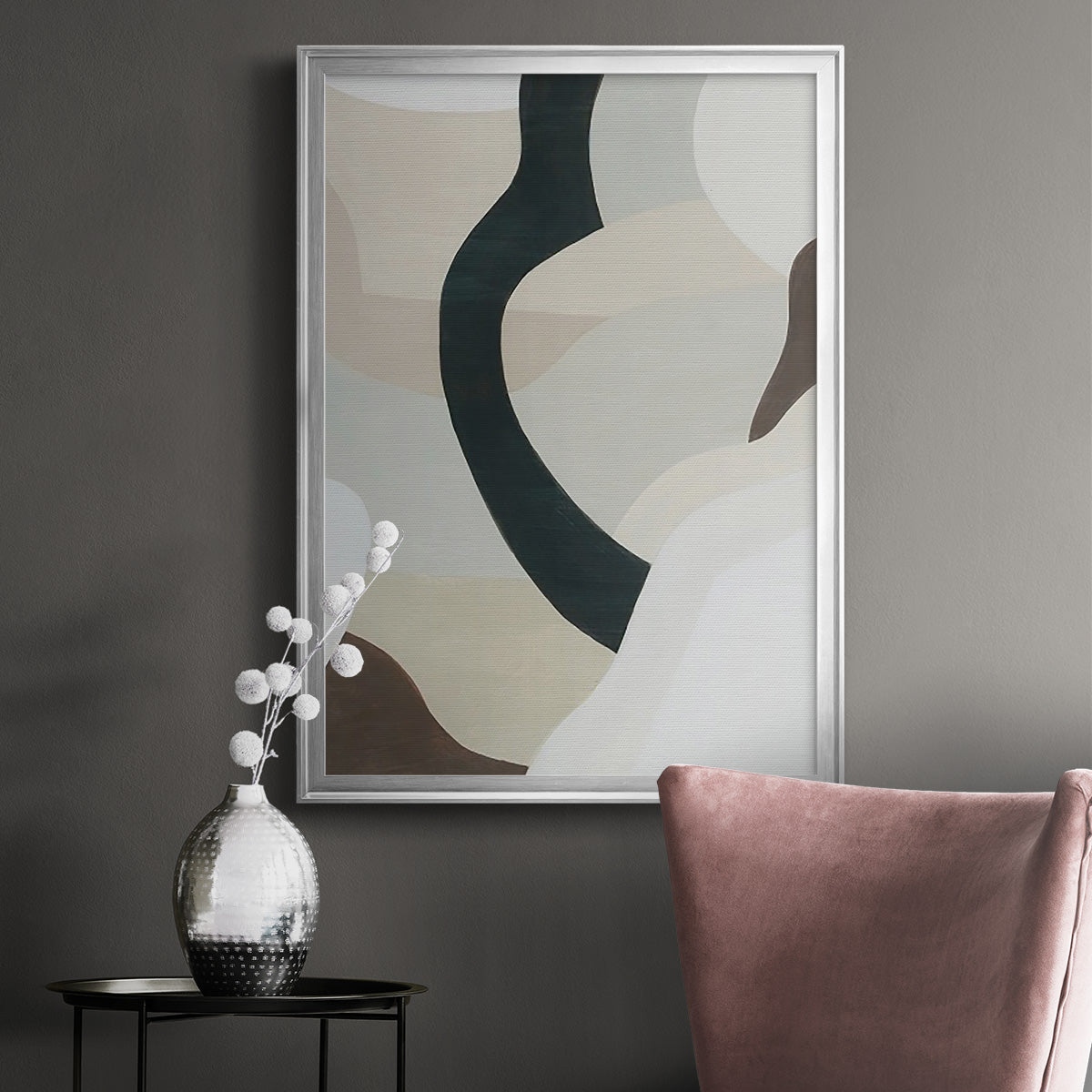 Shifting Neutrals II - Modern Framed Canvas Print