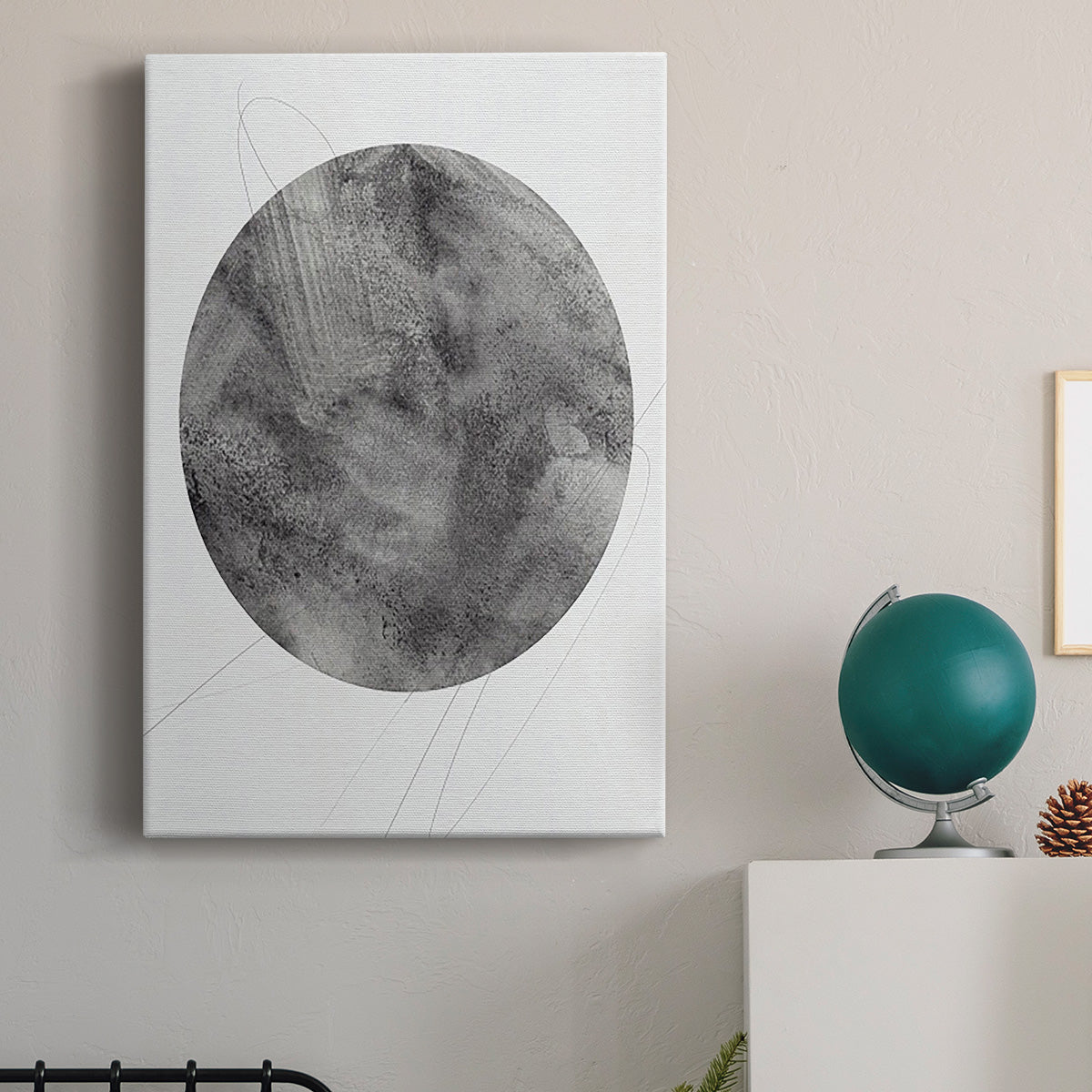 Graphite Moon II Premium Gallery Wrapped Canvas - Ready to Hang