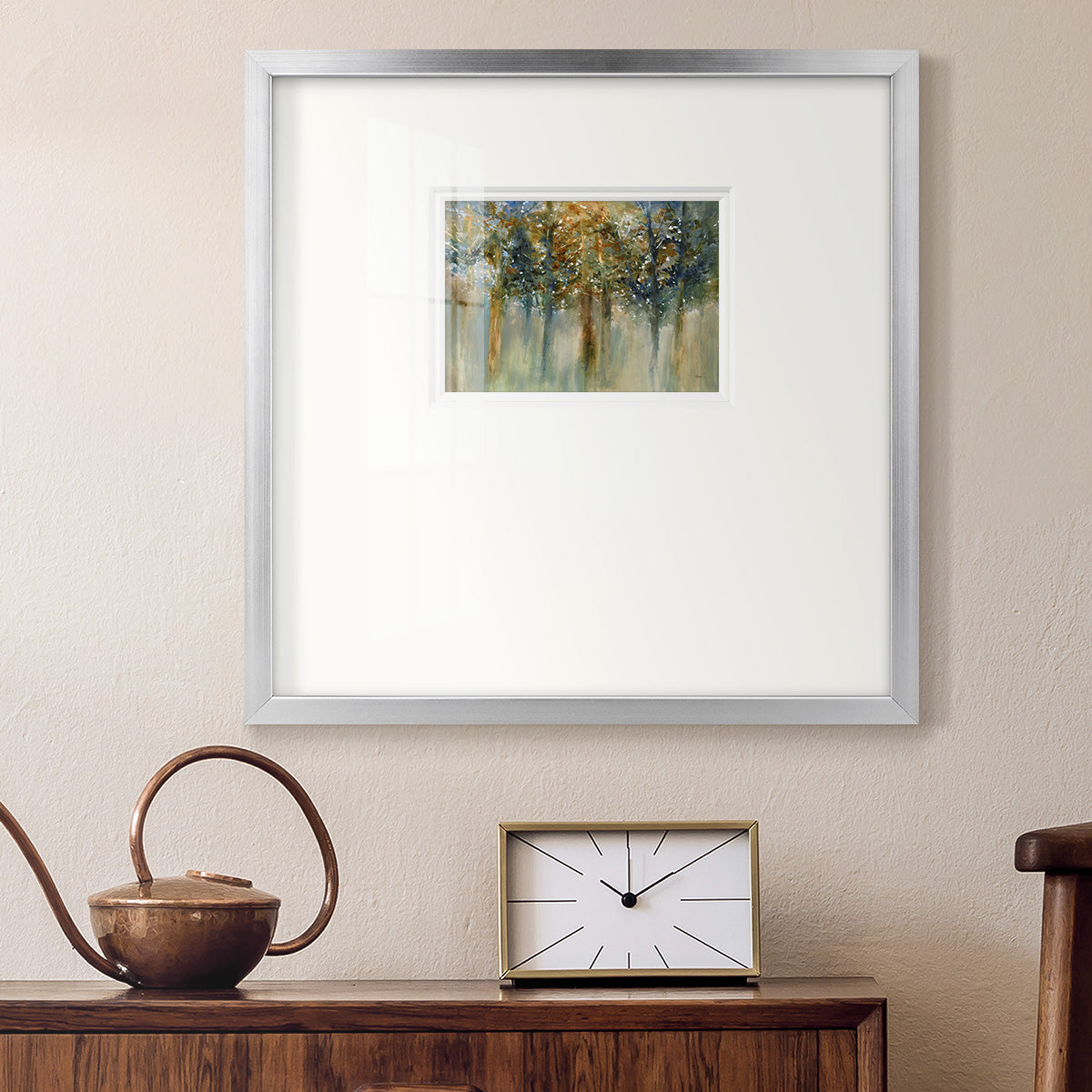 Rustic Leaves II- Premium Framed Print Double Matboard