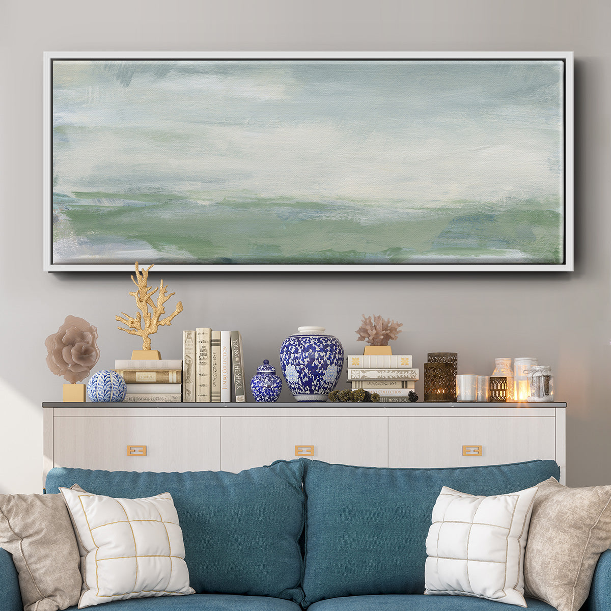 Coastal I - Floater Framed Canvas Print