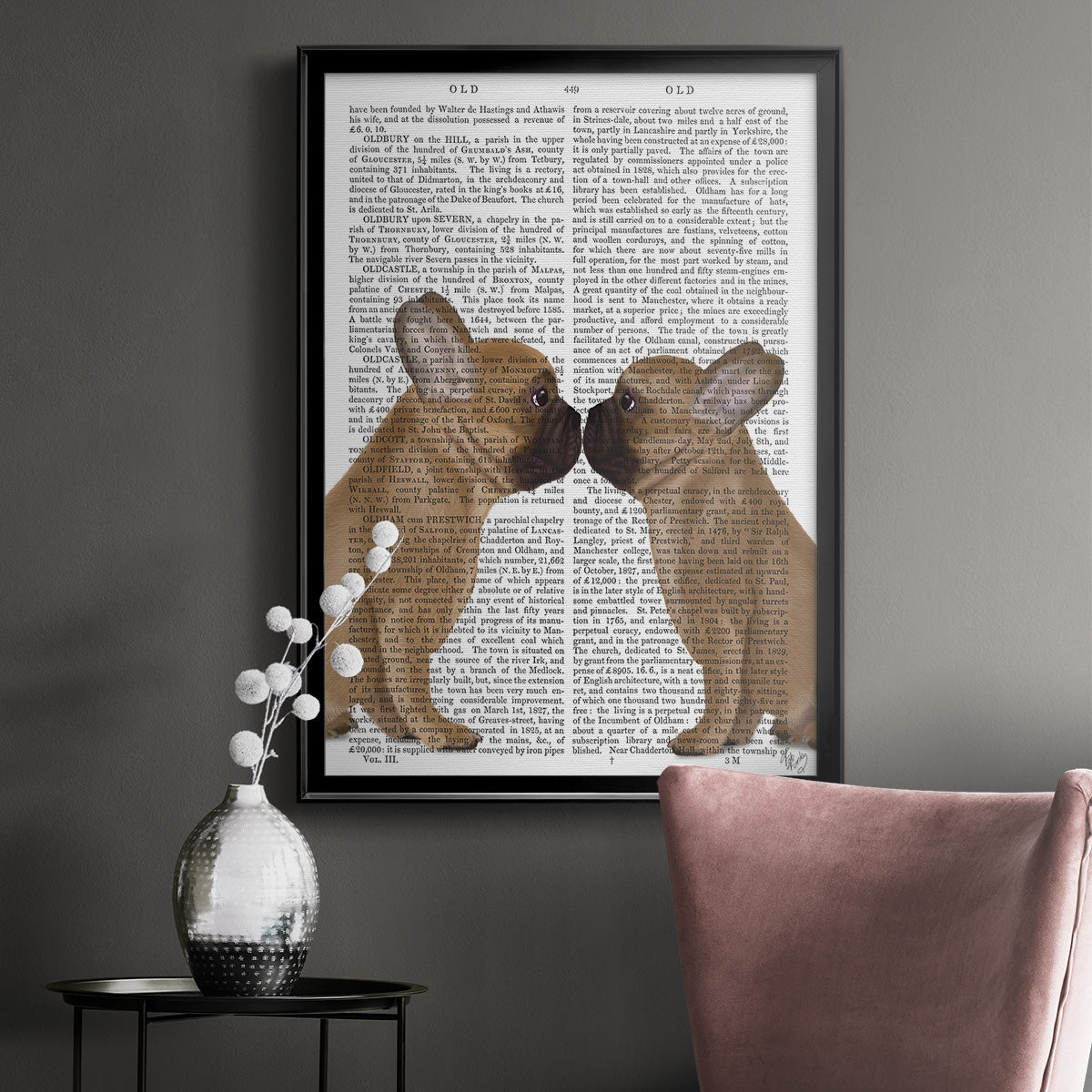 French Kiss Close Up - Modern Framed Canvas Print