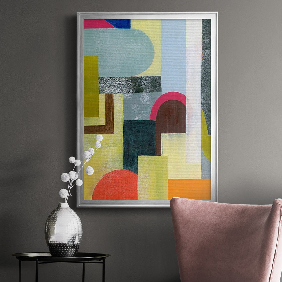 City of Rainbows I - Modern Framed Canvas Print