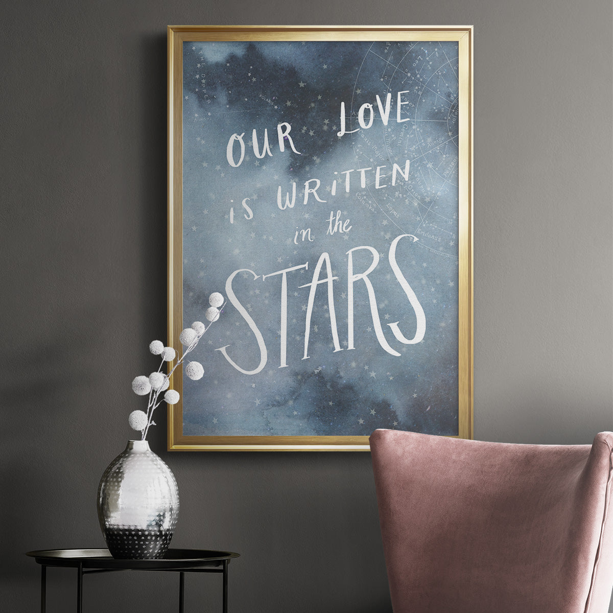 Celestial Love IV - Modern Framed Canvas Print
