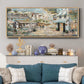 Rooftop Café - Floater Framed Canvas Print