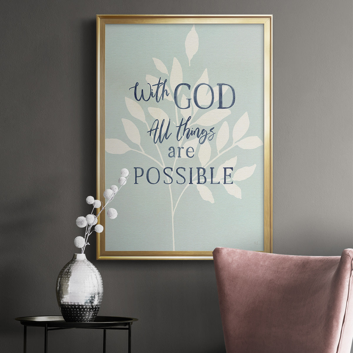 All Things - Modern Framed Canvas Print