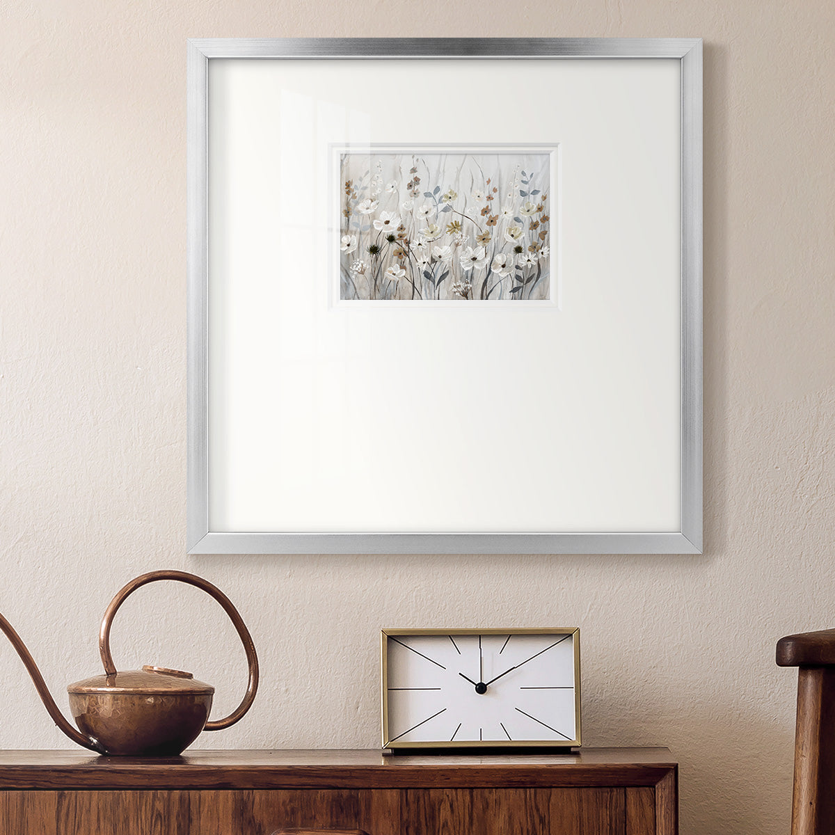 Misty Meadow Field Premium Framed Print Double Matboard