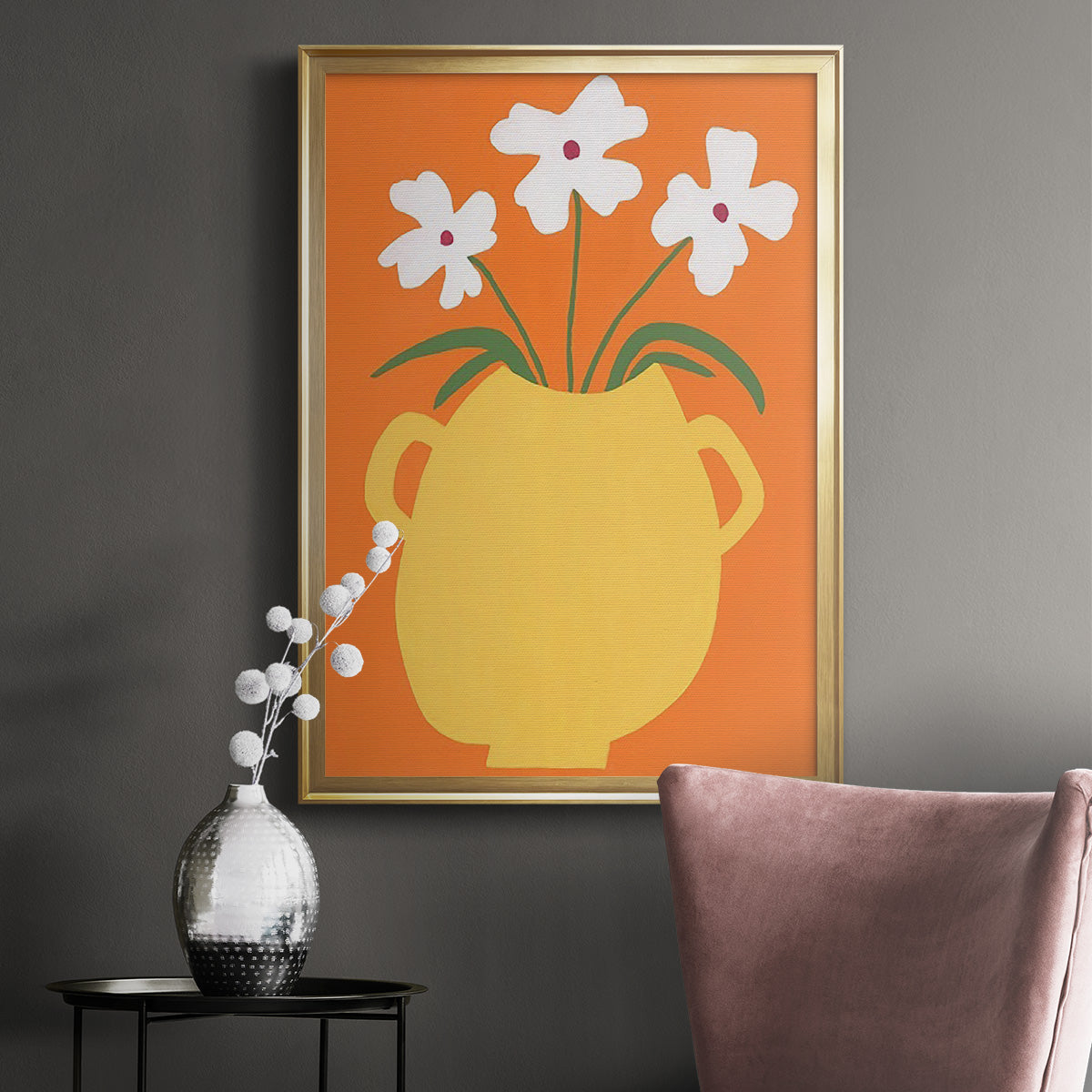 Modern Blooms II - Modern Framed Canvas Print