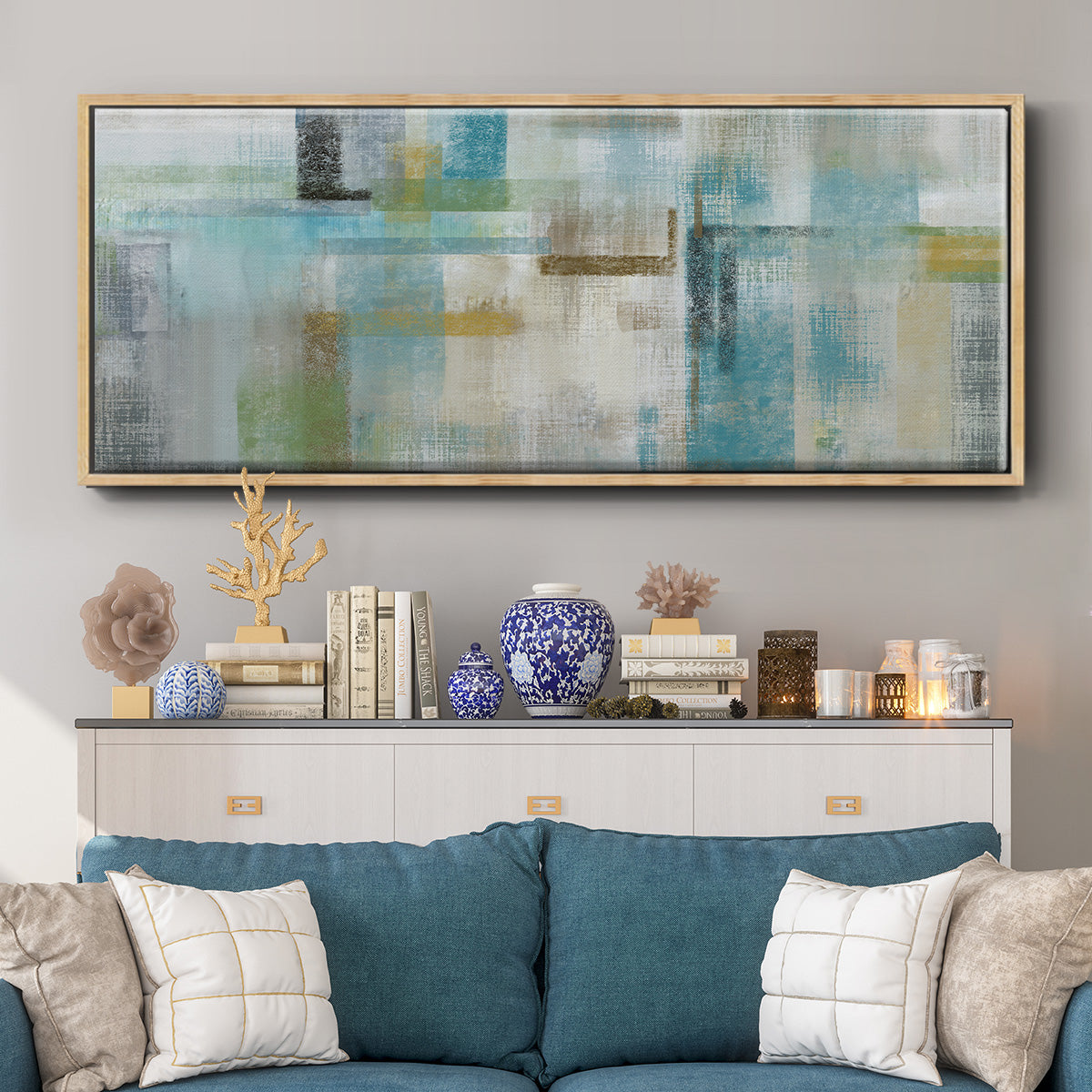 Bits and Pieces - Floater Framed Canvas Print