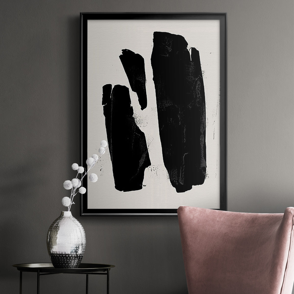 Triple Block Print II - Modern Framed Canvas Print