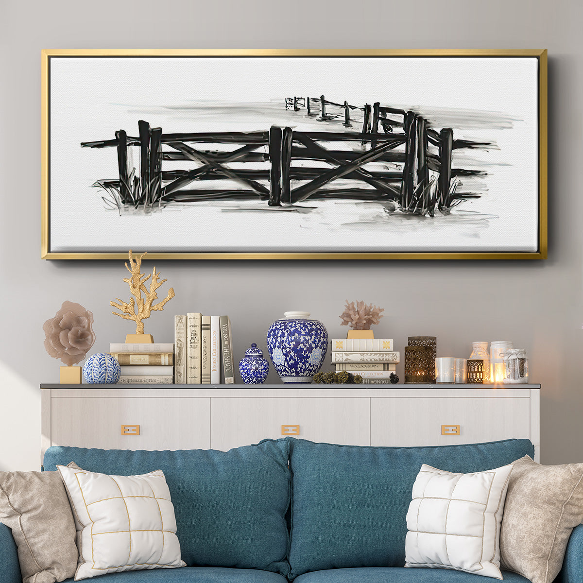 European Farm Collection XII - Floater Framed Canvas Print