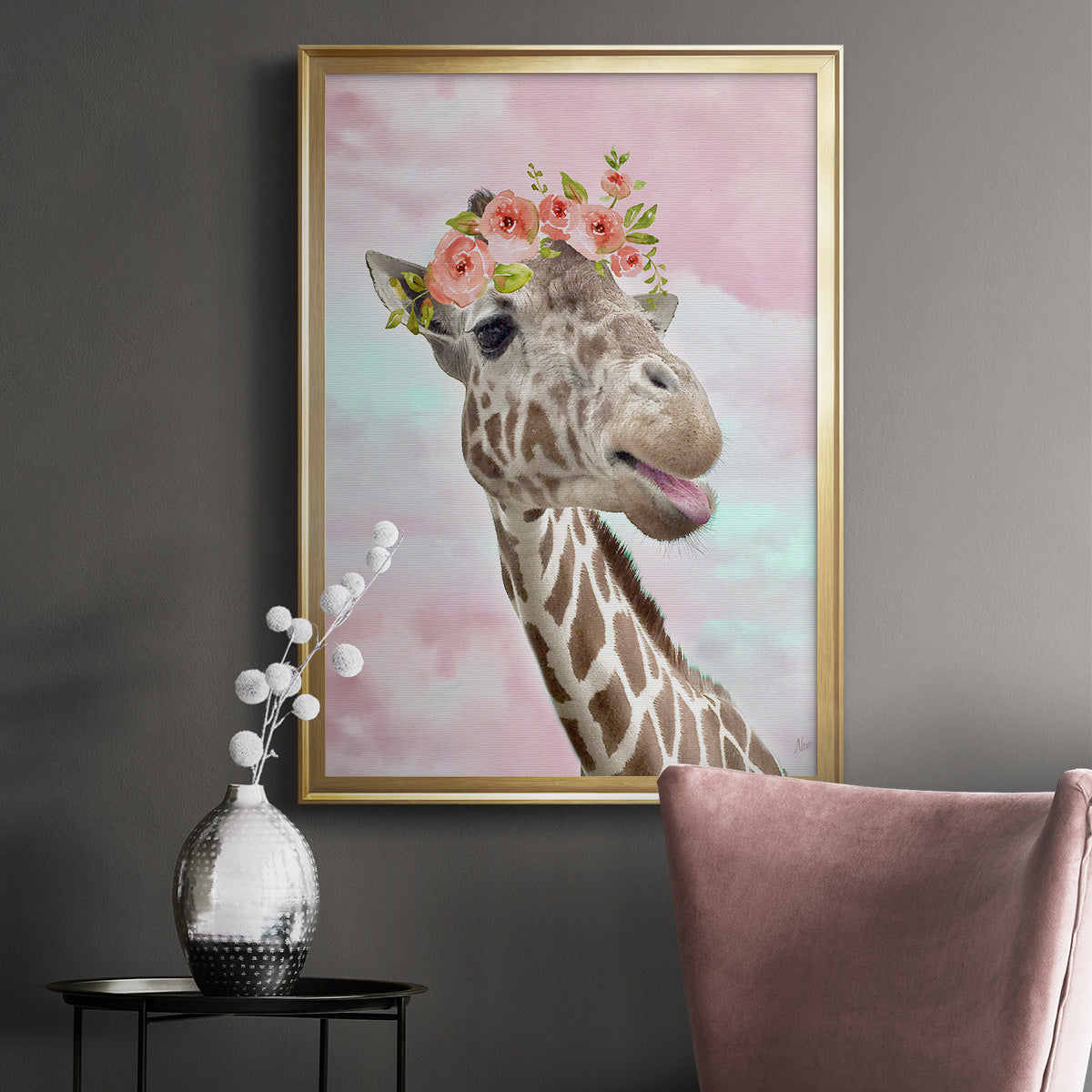 Floral Fun I - Modern Framed Canvas Print