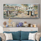 Rooftop Café - Floater Framed Canvas Print