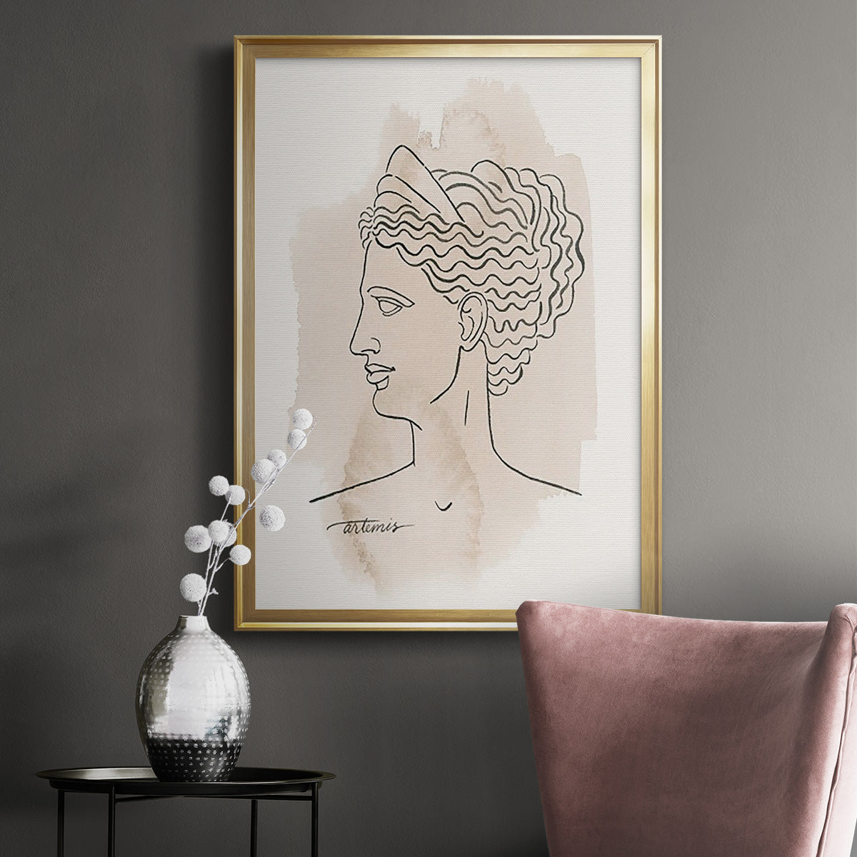 Greek Busts VI - Modern Framed Canvas Print