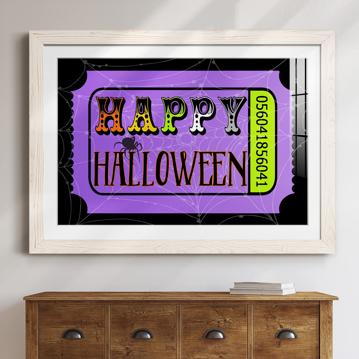 Happy Halloween Ticket - Barnwood Framed Art Print
