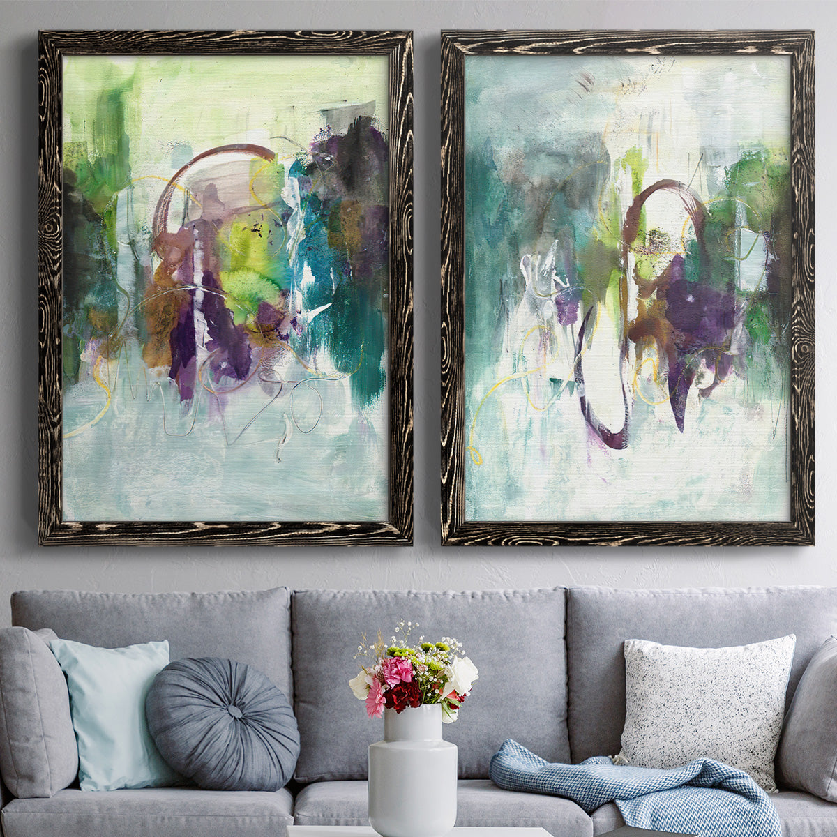 Moving On I - Premium Framed Canvas 2 Piece Set - Ready to Hang