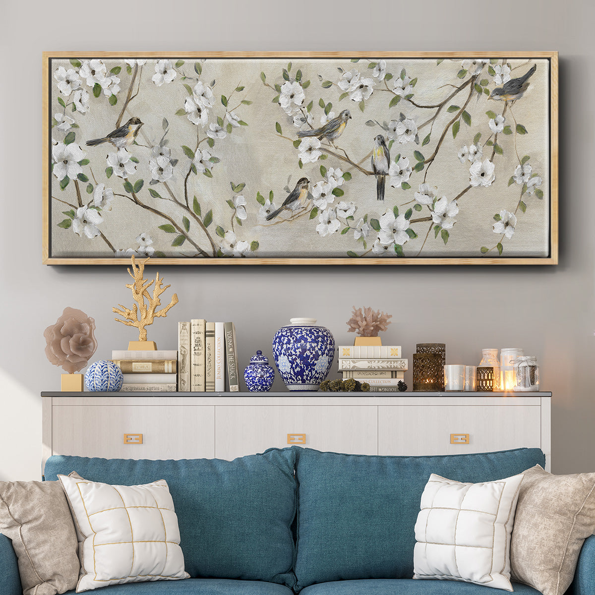 Flocking Together - Floater Framed Canvas Print