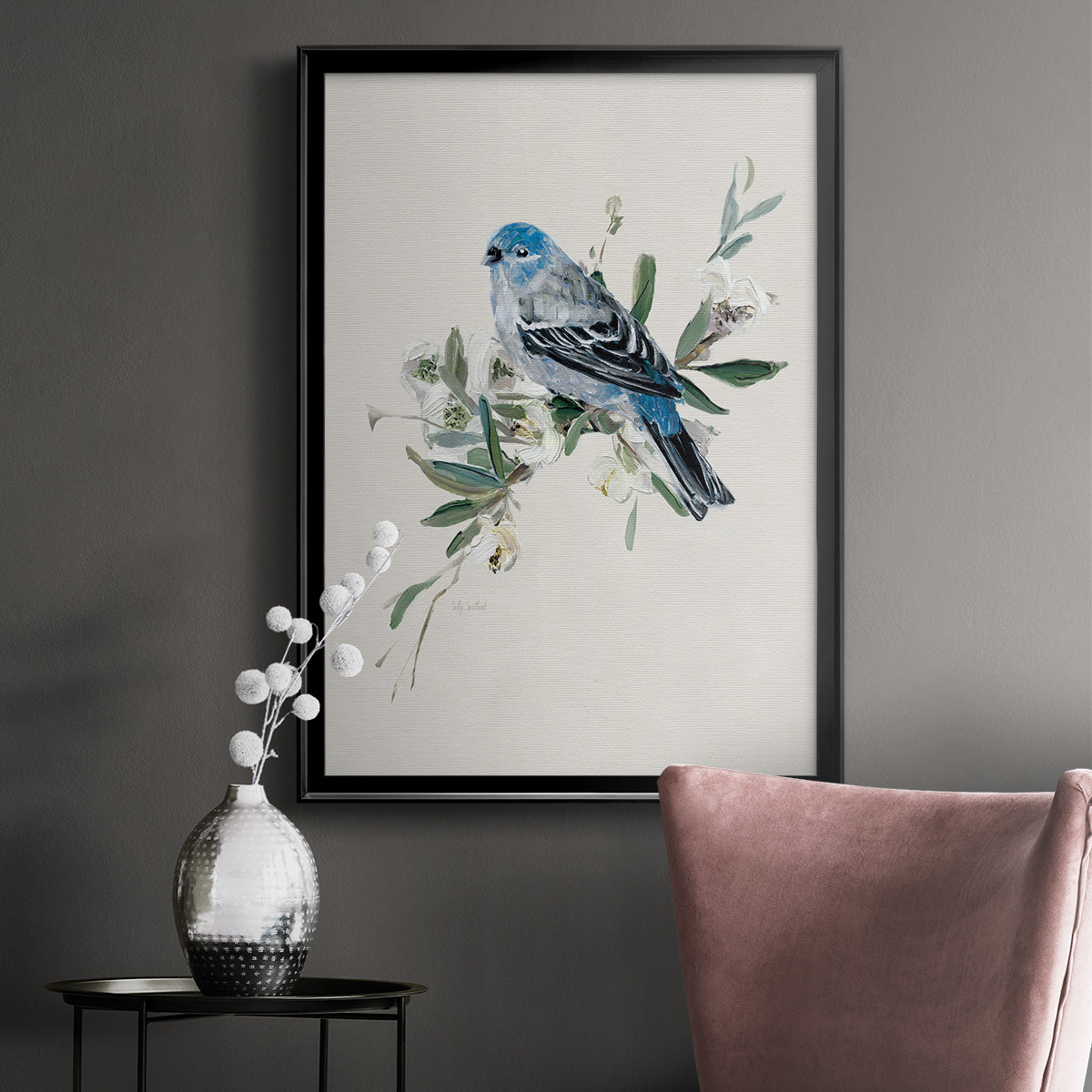 Bluebird Happy II - Modern Framed Canvas Print