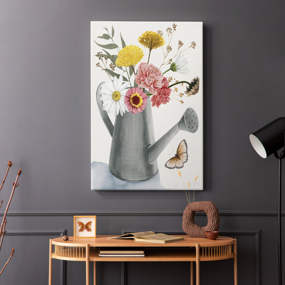 Watering Can Bouquet II - Canvas Art Print