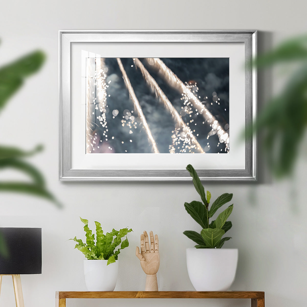 Celestial Glimmer Premium Framed Print - Ready to Hang