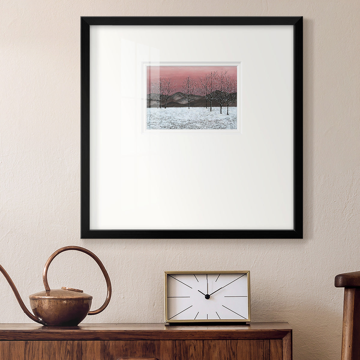 Sunset Snowfall II Premium Framed Print Double Matboard