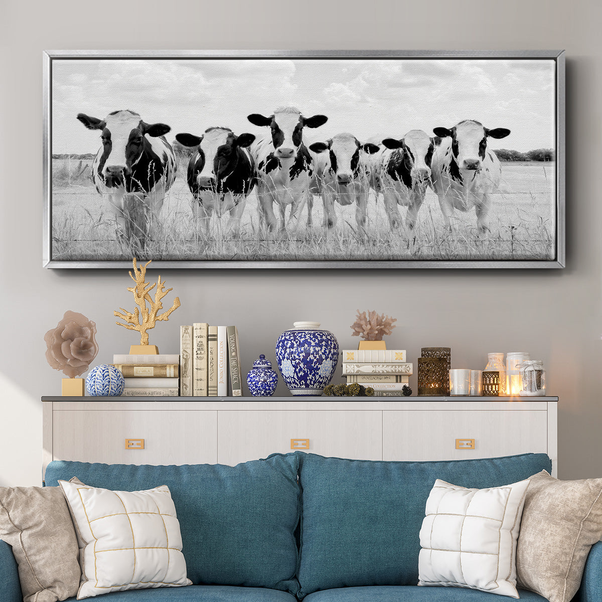 Grazing Pasture - Floater Framed Canvas Print