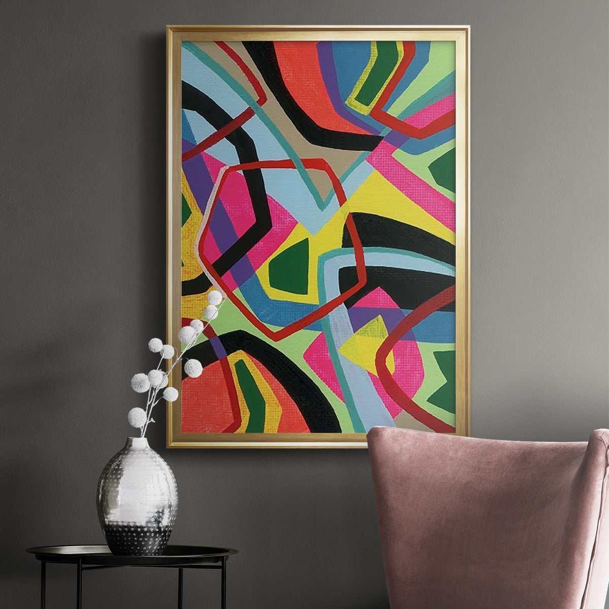 Bold Shape Shift II - Modern Framed Canvas Print