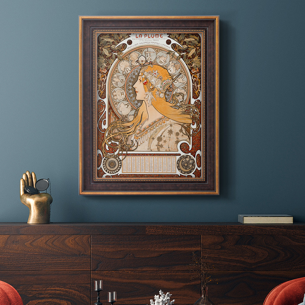 Zodiaque (La Plume) - Ornate Framed Canvas Print