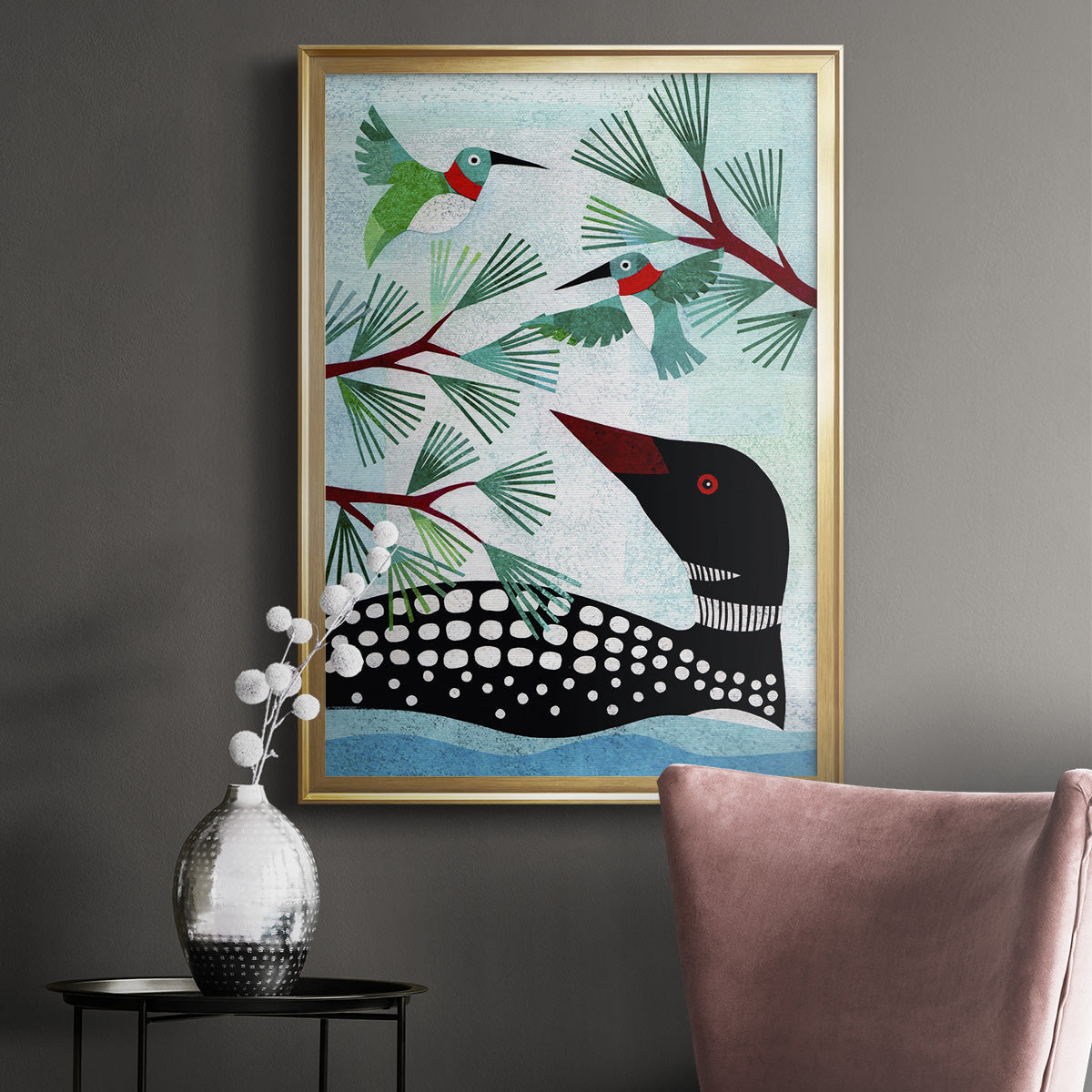 Forest Creatures IX - Modern Framed Canvas Print