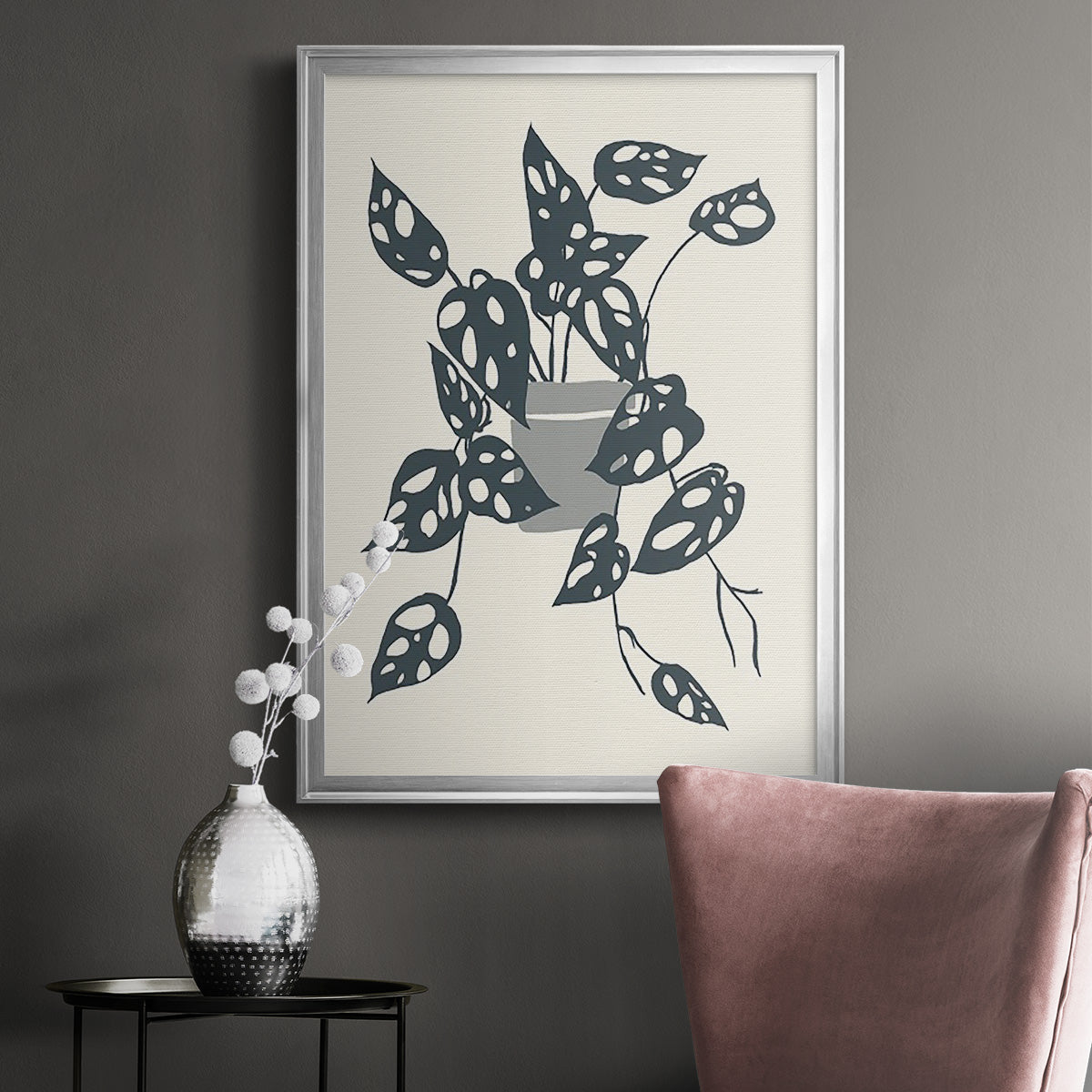 Growing Leaves IV - Modern Framed Canvas Print