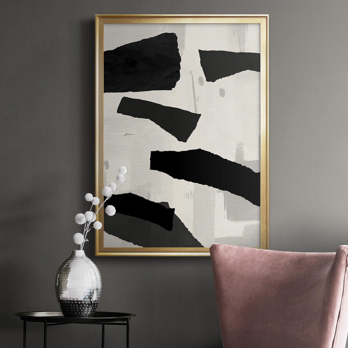 Mountain Paths II - Modern Framed Canvas Print