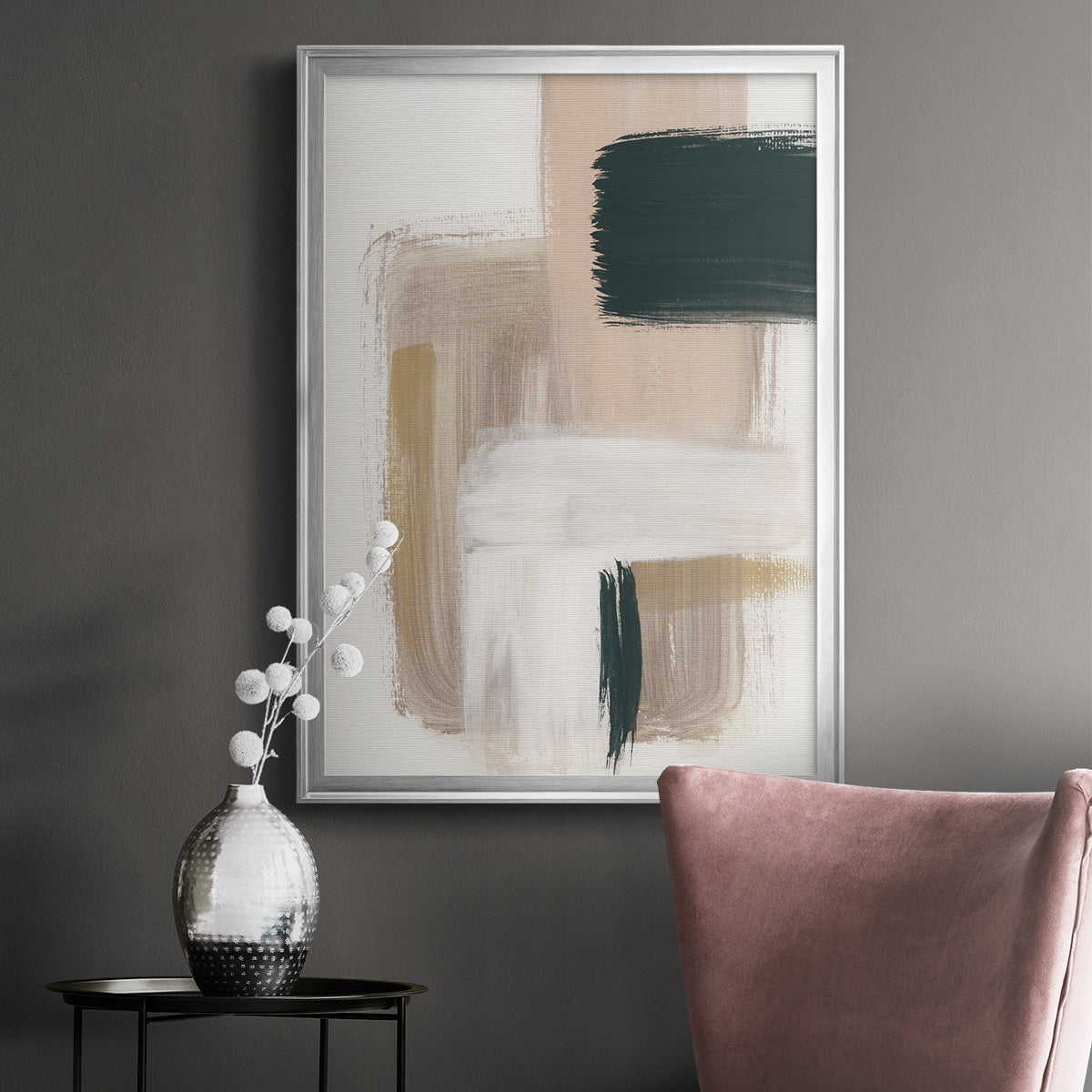 Marble Block Symmetry I - Modern Framed Canvas Print