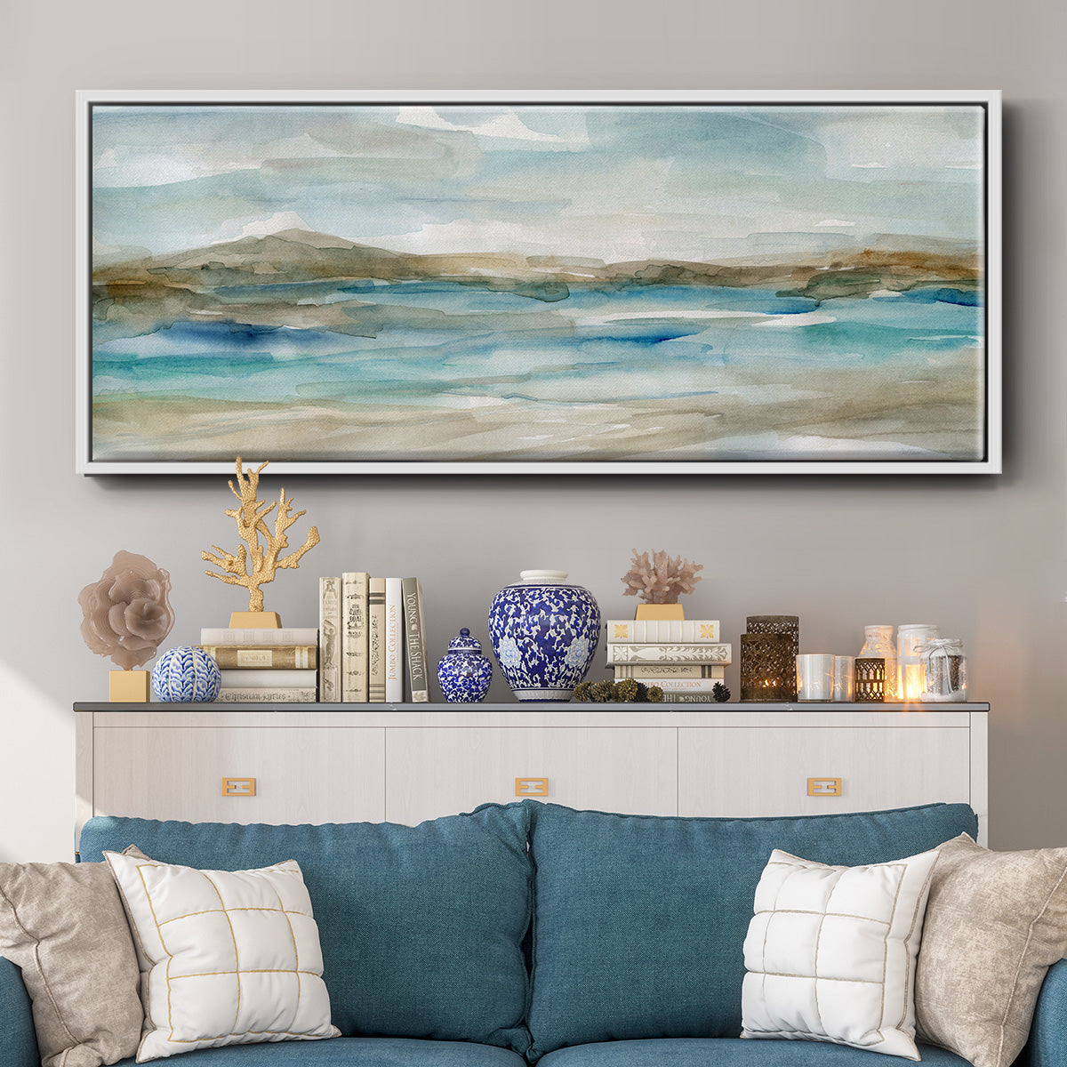 Peaceful Beach II - Floater Framed Canvas Print