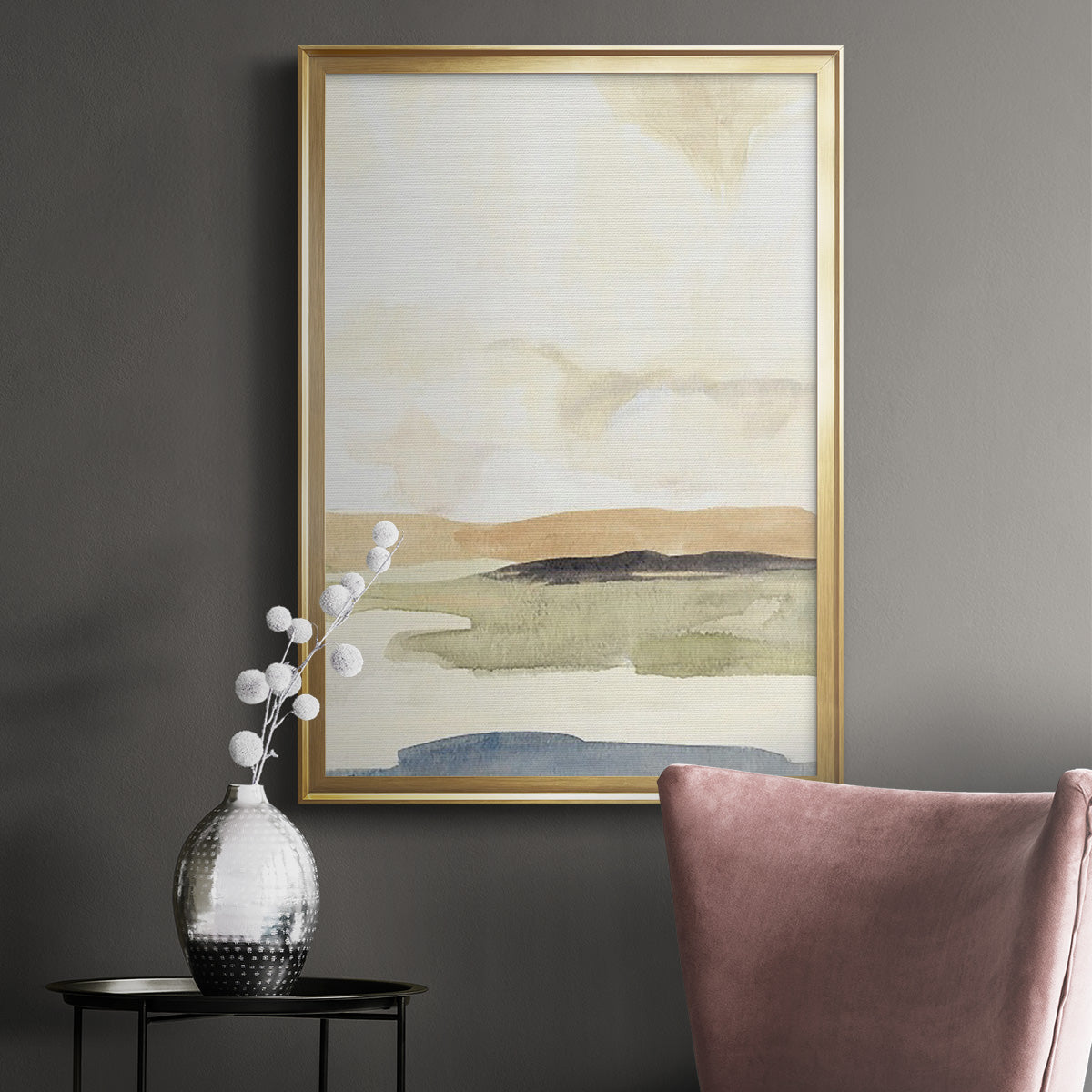 Slate Movement II - Modern Framed Canvas Print