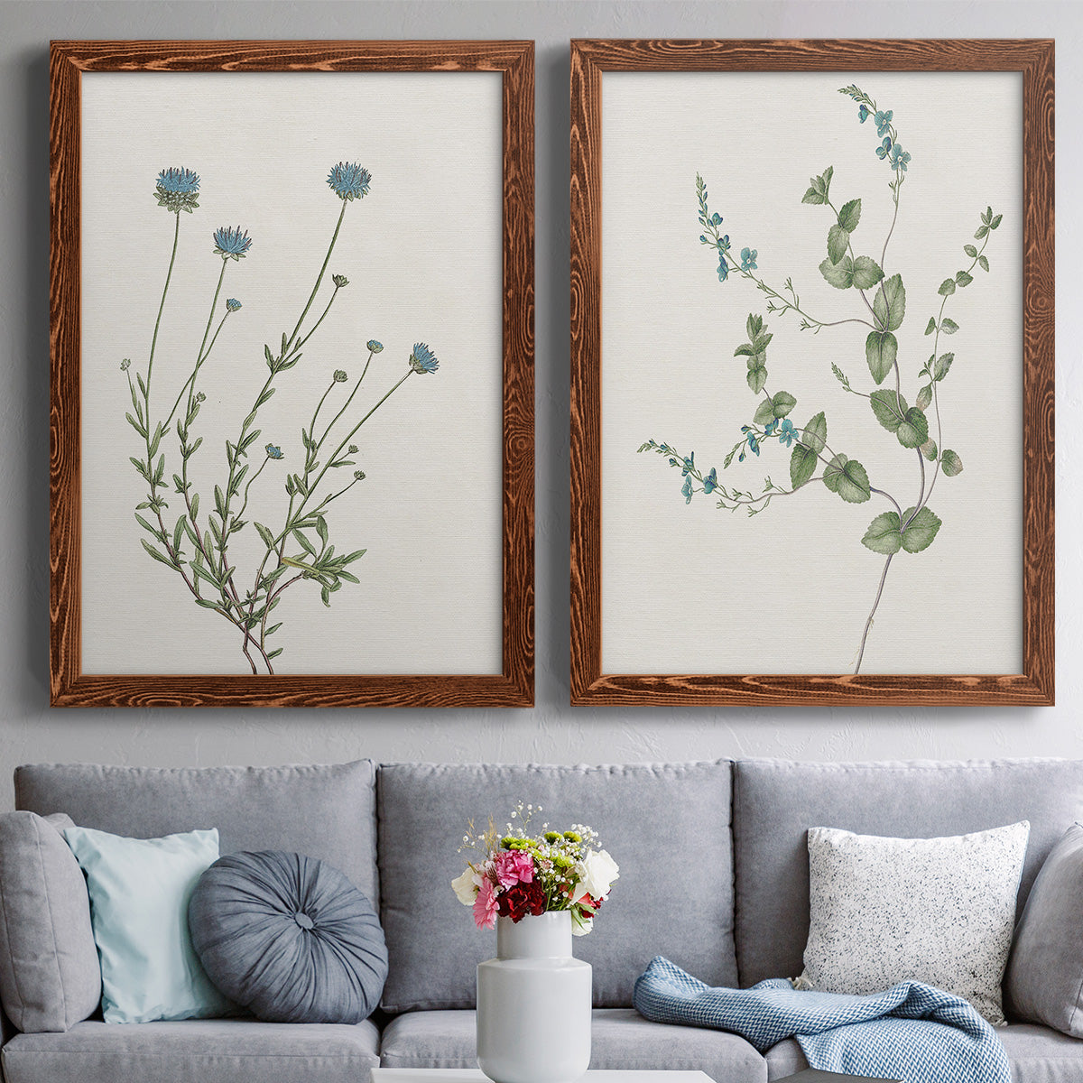 Blue Wispy I - Premium Framed Canvas 2 Piece Set - Ready to Hang