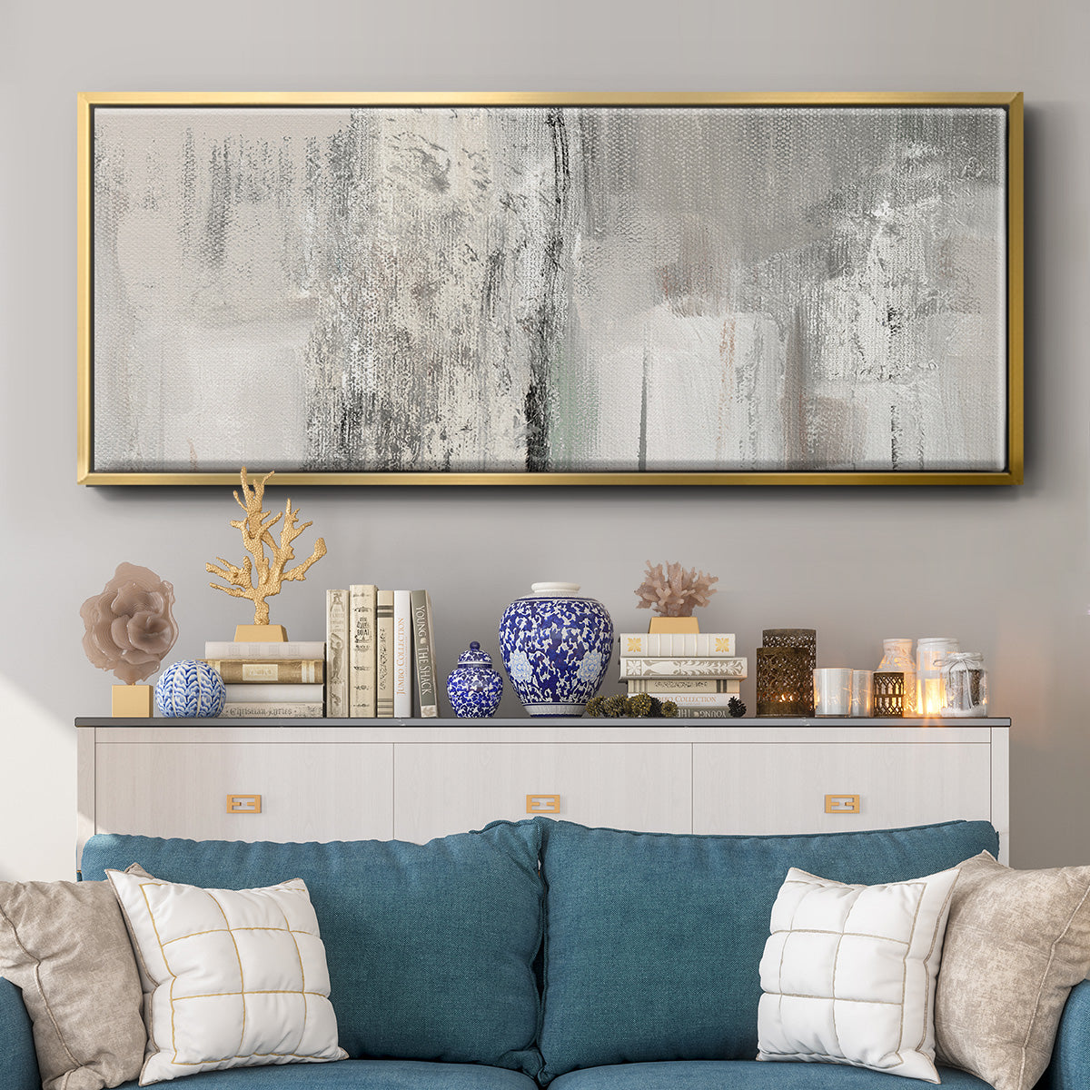 Glittering Shoreline - Floater Framed Canvas Print