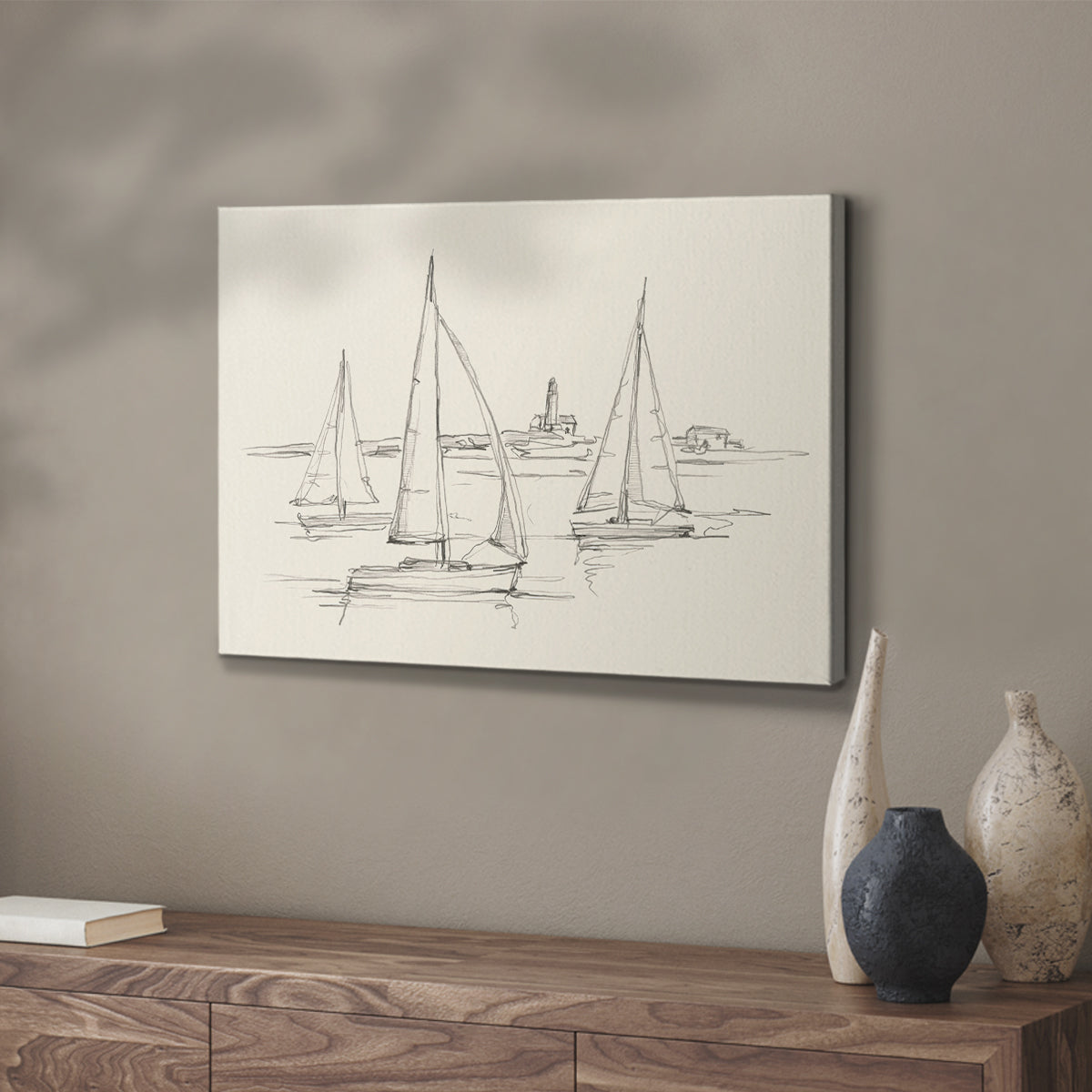 Coastal Contour Sketch II - Canvas Art Print