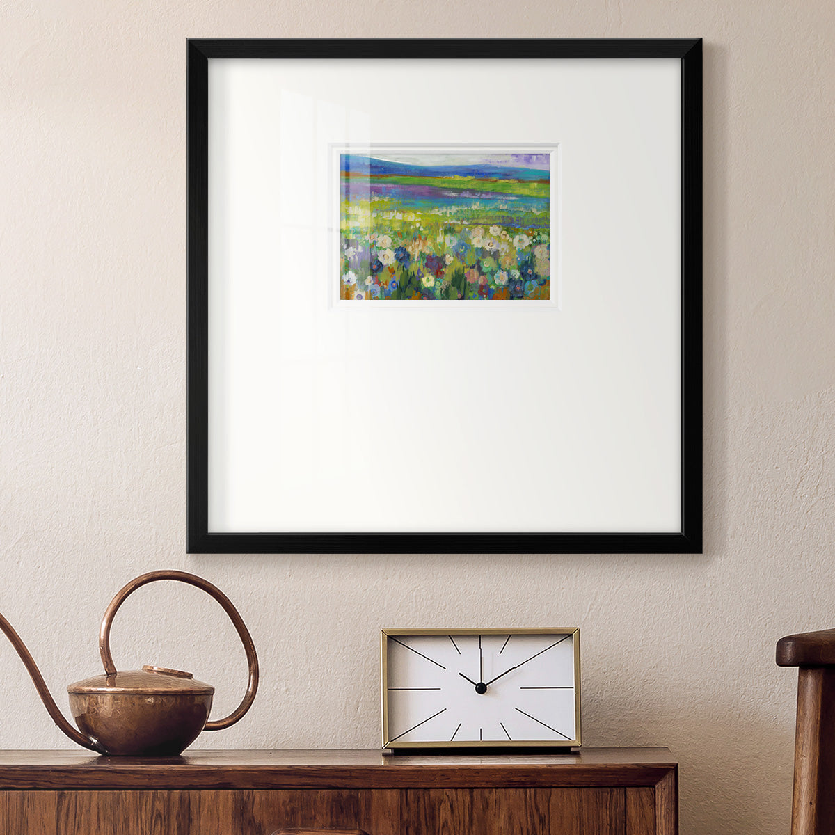 Flowerfields Premium Framed Print Double Matboard