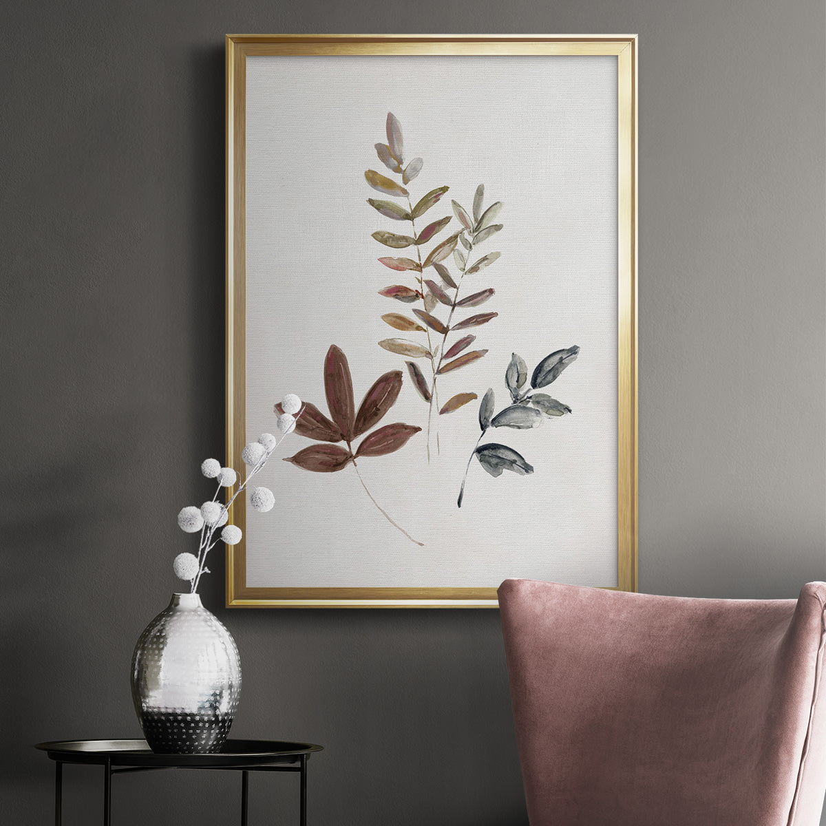 Autumn Leaves II - Modern Framed Canvas Print