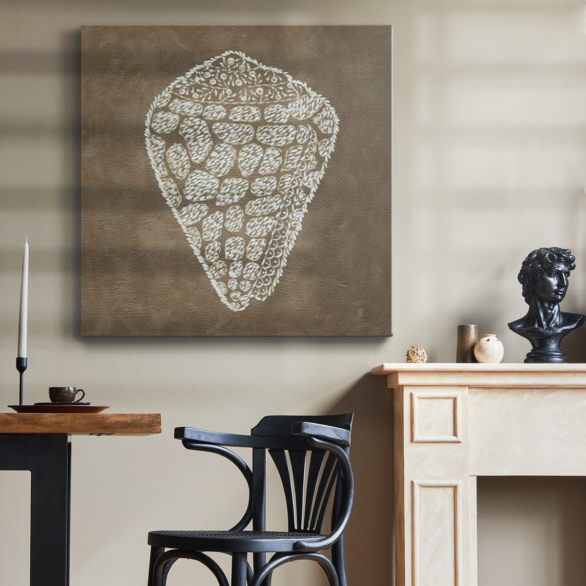 Embroidered Shells IV - Canvas Art Print