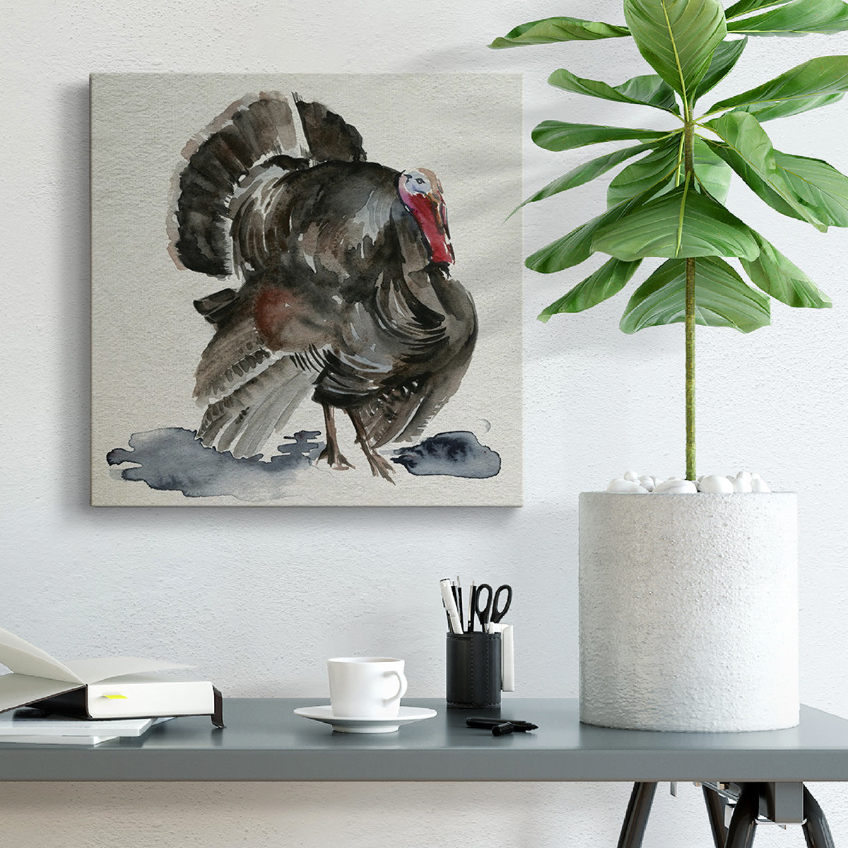 Watercolor Turkey I-Premium Gallery Wrapped Canvas - Ready to Hang