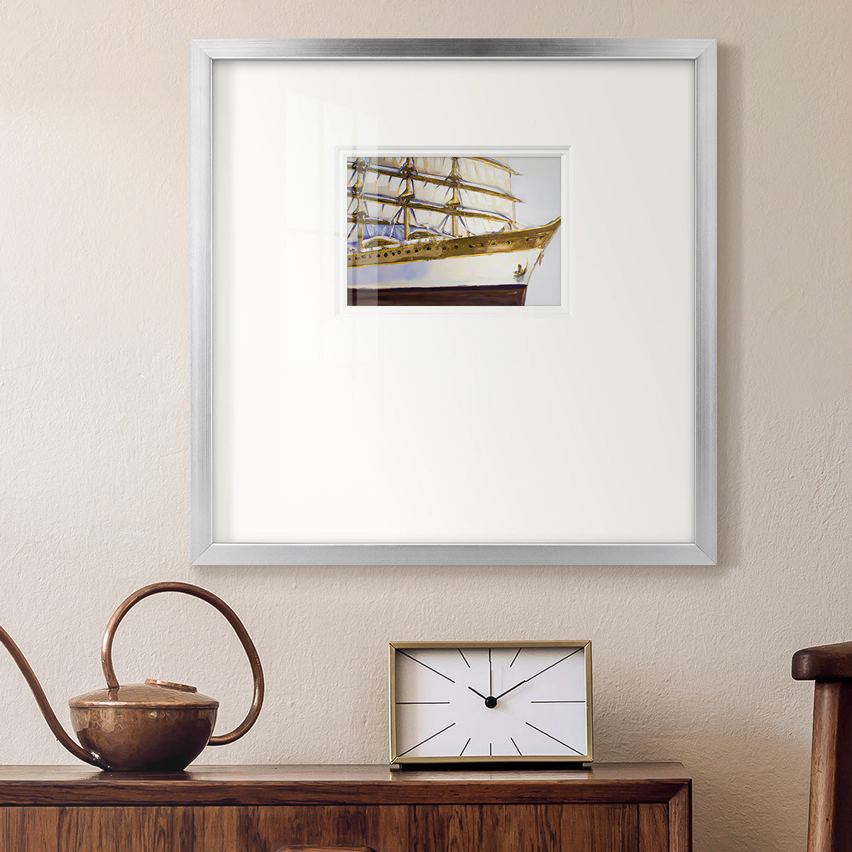 Golden Ship IV Premium Framed Print Double Matboard