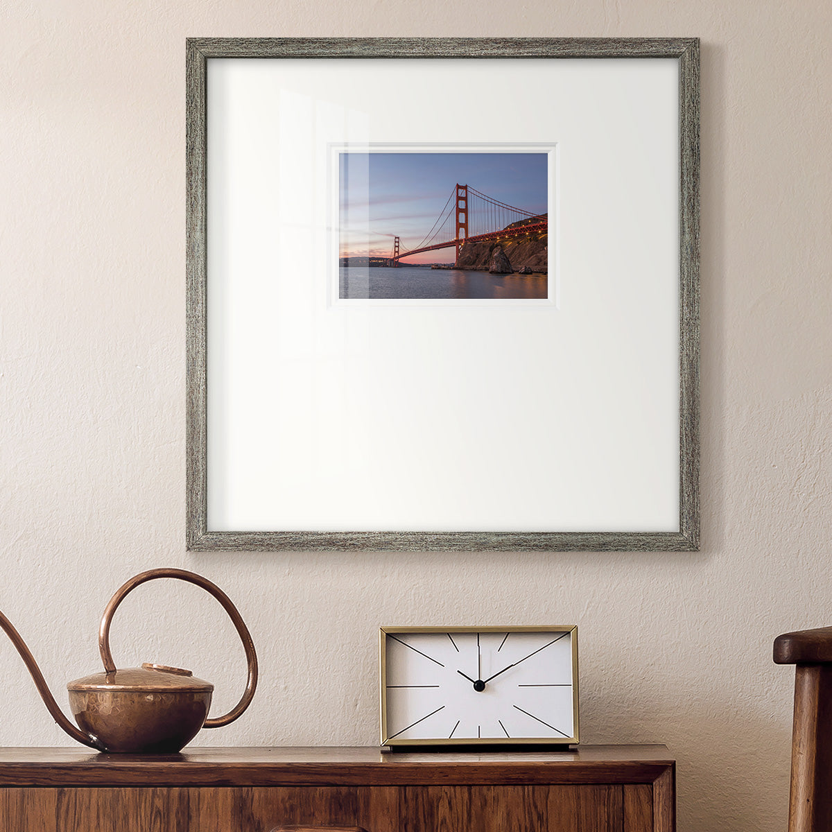 Golden Gate Span- Premium Framed Print Double Matboard