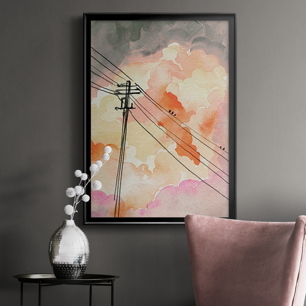 Cloudy Communication II - Modern Framed Canvas Print