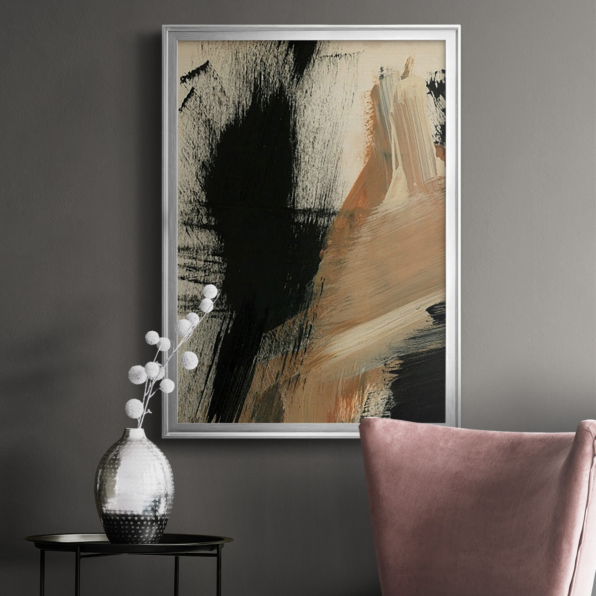 Baked Paintstrokes I - Modern Framed Canvas Print