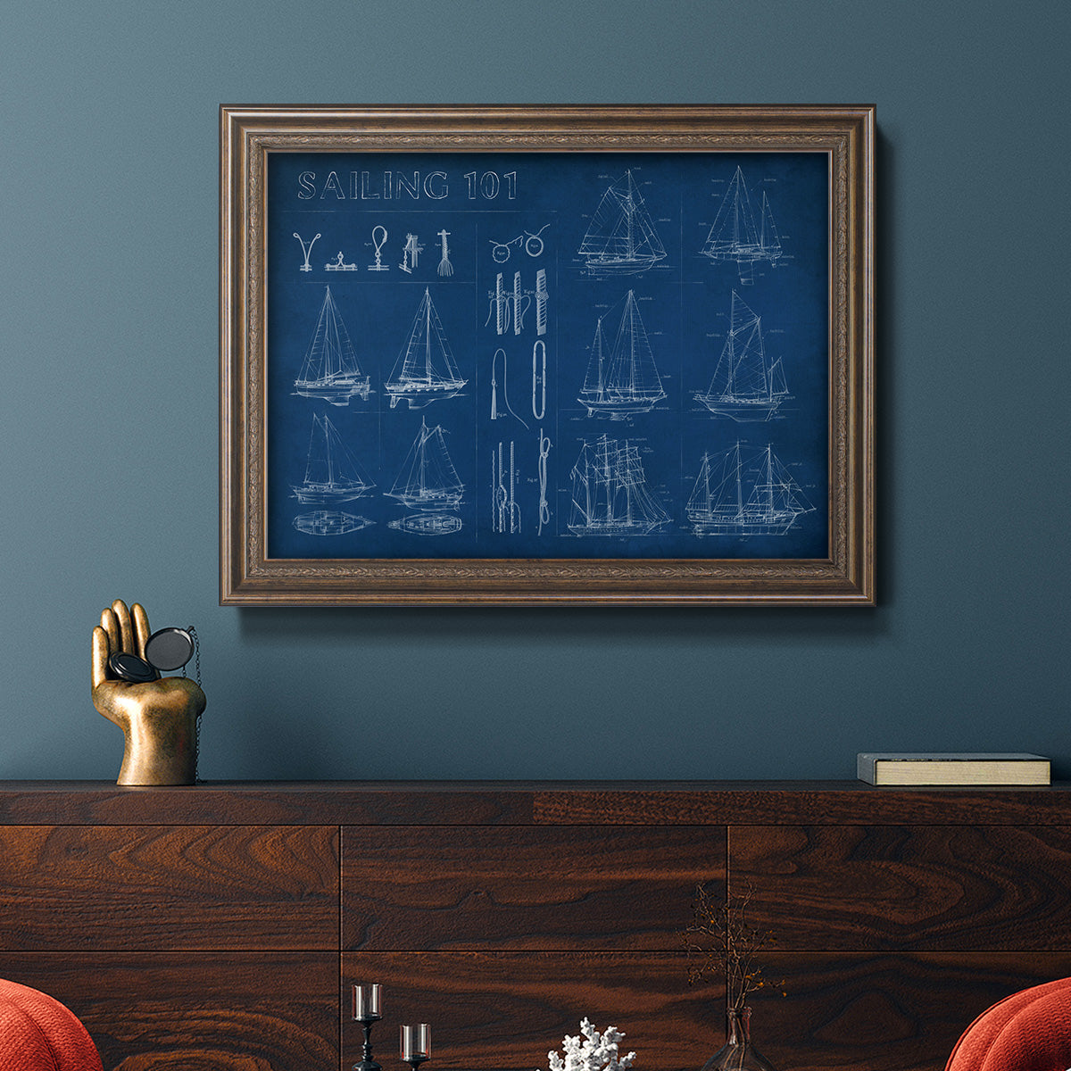 Sailing Infograph Premium Framed Canvas- Ready to Hang