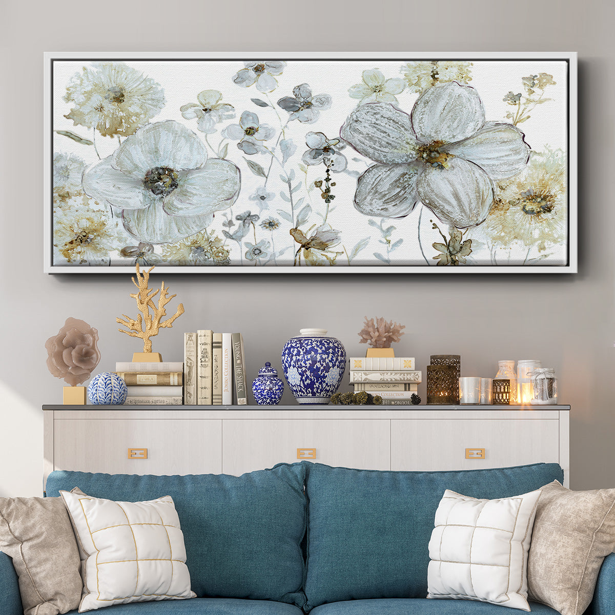 Garden Glitter III - Floater Framed Canvas Print