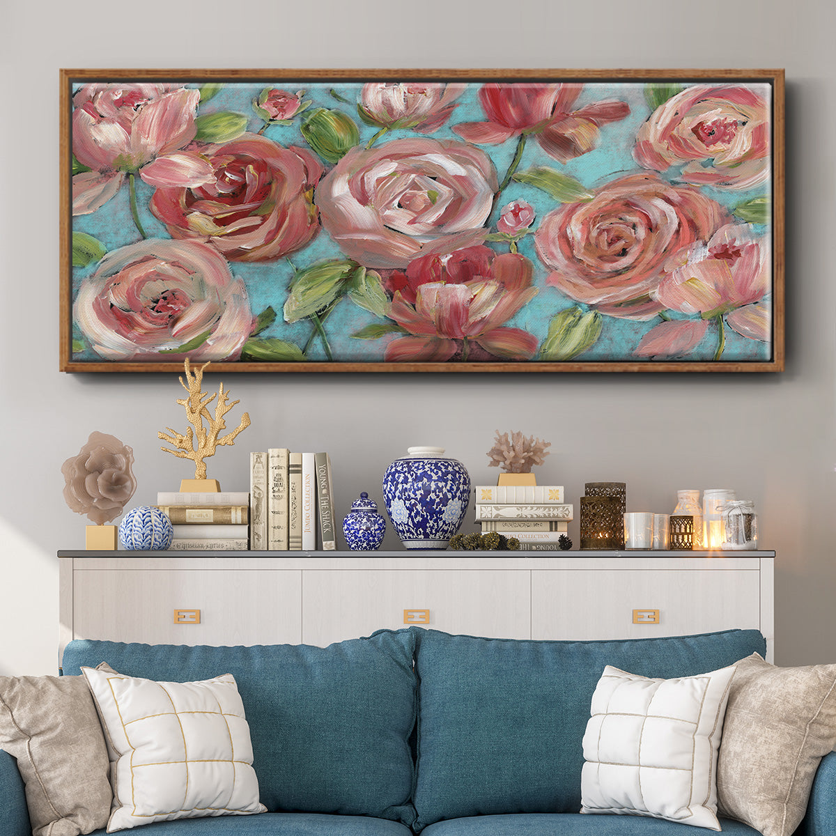 Peaches and Cream - Floater Framed Canvas Print