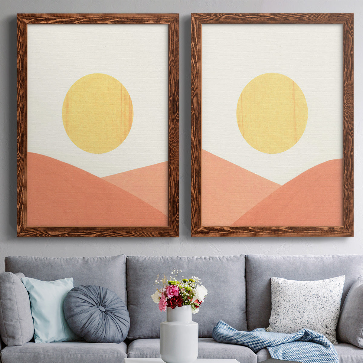 Simple Boho Sun I - Premium Framed Canvas 2 Piece Set - Ready to Hang